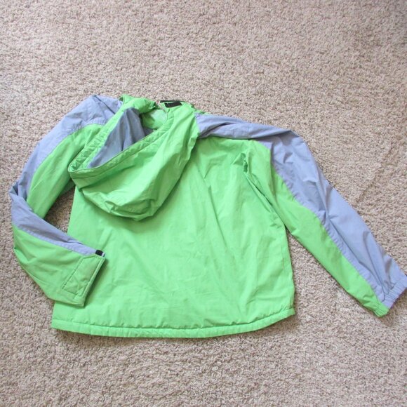 ZeroXposur Boys XL 18/20 Lime Green Gray Hooded Zip Jacket Water Repellant - Picture 2 of 2